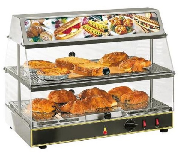 ROLLER GRILL Food Warmer with Humidity Control & Top Illuminated