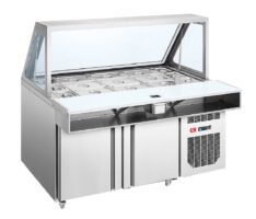 CN Salad Display Counter Chiller With Flip Up Glass Frame / Peti Sejuk Kaca (4FT) CN-SDC-1D.4