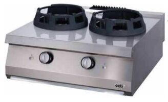 OZTI Countertop Double Burner Gas Wok Cooker / Stock Pot OWG-8070