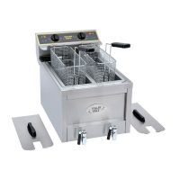 Roller Grill Twin Tank Electric Counter Top Fryer/ Elektrik Penggoreng Tangki Berkembar Atas Meja